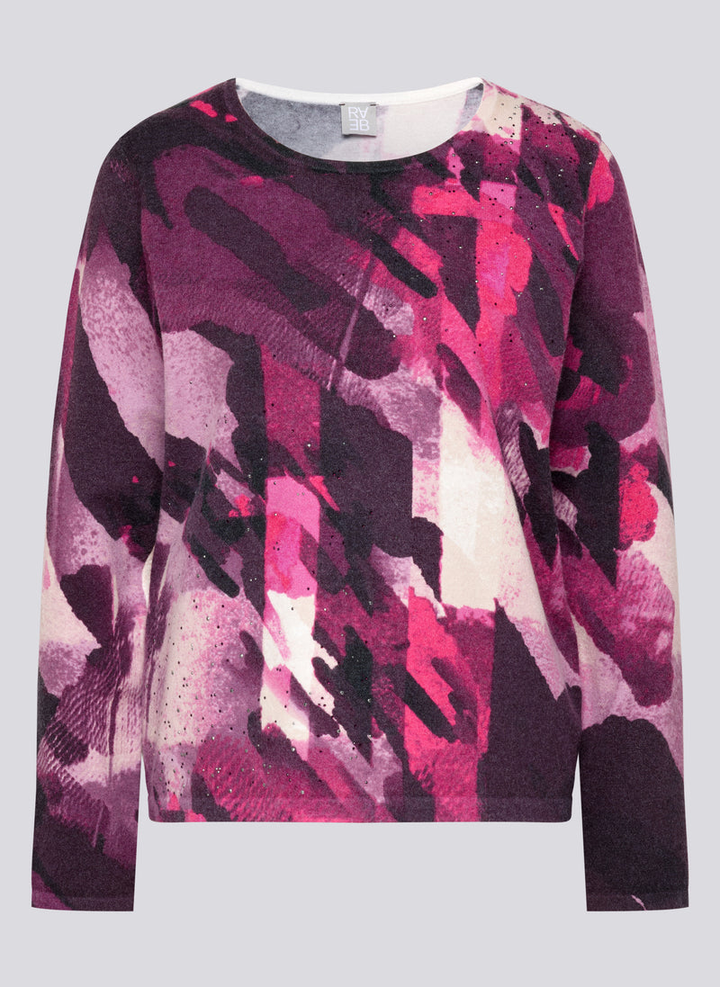 Purple Clouds Print Jumper - Plum