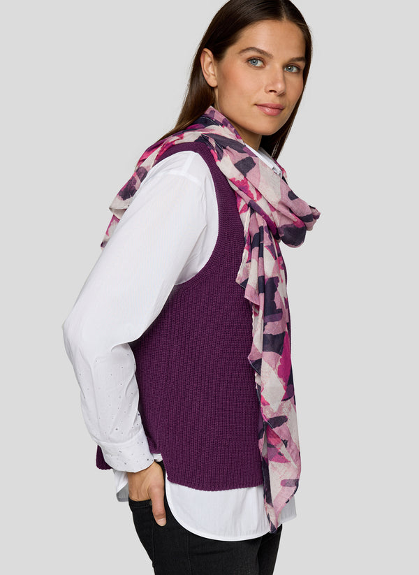 Purple Clouds Print Scarf - Plum