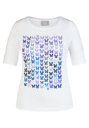 Butterfly Front Print T-Shirt - White
