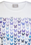 Butterfly Front Print T-Shirt - White