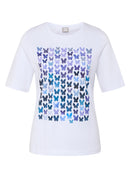 Butterfly Front Print T-Shirt - White