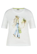 Tropic Glam Placement Print T-Shirt - White