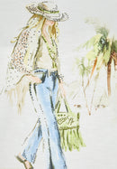 Tropic Glam Placement Print T-Shirt - White