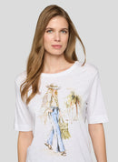 Tropic Glam Placement Print T-Shirt - White