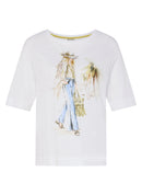 Tropic Glam Placement Print T-Shirt - White