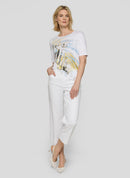 Tropic Glam Placement Print T-Shirt - White