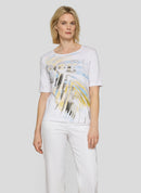 Tropic Glam Placement Print T-Shirt - White