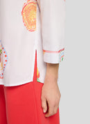 Ciao Sicilia 3/4 Sleeve Print Tee - White