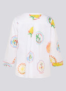 Ciao Sicilia 3/4 Sleeve Print Tee - White