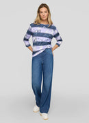 Butterfly Stripe Sweatshirt - Lilac