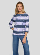 Butterfly Stripe Sweatshirt - Lilac