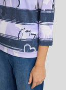 Butterfly Stripe Sweatshirt - Lilac