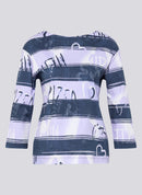Butterfly Stripe Sweatshirt - Lilac