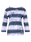 Butterfly Stripe Sweatshirt - Lilac