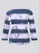 Butterfly Stripe Sweatshirt - Lilac