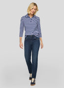 Butterfly Stripe Polo Shirt - Lilac