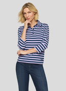 Butterfly Stripe Polo Shirt - Lilac