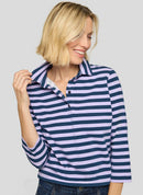 Butterfly Stripe Polo Shirt - Lilac