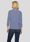 Butterfly Stripe Polo Shirt - Lilac