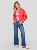 Leisure Club Zipped Cardigan - Coral