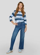 Leisure Club Stripe Sweatshirt - Pastel Blue