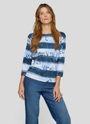 Leisure Club Stripe Sweatshirt - Pastel Blue