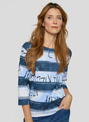 Leisure Club Stripe Sweatshirt - Pastel Blue