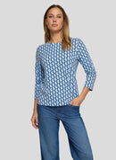 Leisure Club Print T-Shirt - Pastel Blue