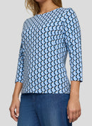 Leisure Club Print T-Shirt - Pastel Blue