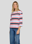 Leisure Club Stripe T-Shirt - Pastel Blue
