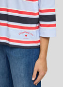Leisure Club Stripe T-Shirt - Pastel Blue