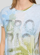 Tropic Glam All Over Print T-Shirt - Azure