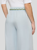 Tropic Glam Wide Leg Crop Trouser - Bleached Blue