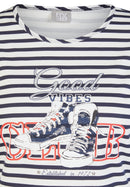 Leisure Club Stripe T-Shirt - Pacific