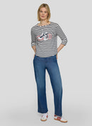 Leisure Club Stripe T-Shirt - Pacific