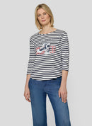 Leisure Club Stripe T-Shirt - Pacific