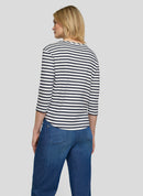 Leisure Club Stripe T-Shirt - Pacific