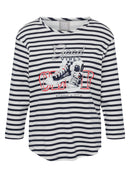 Leisure Club Stripe T-Shirt - Pacific