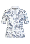 Seasalt Bay V Neck Collar T-Shirt - Pacific