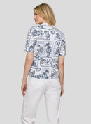 Seasalt Bay V Neck Collar T-Shirt - Pacific