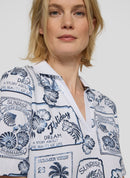 Seasalt Bay V Neck Collar T-Shirt - Pacific
