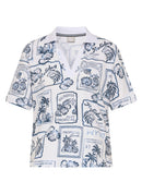 Seasalt Bay V Neck Collar T-Shirt - Pacific