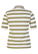 Tropic Glam Striped Polo Shirt - Thyme