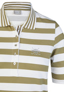 Tropic Glam Striped Polo Shirt - Thyme