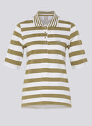 Tropic Glam Striped Polo Shirt - Thyme