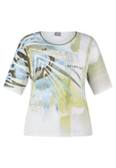 Tropic Glam Print Round Neck Jumper - Thyme