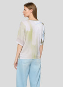 Tropic Glam Print Round Neck Jumper - Thyme