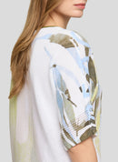 Tropic Glam Print Round Neck Jumper - Thyme