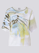 Tropic Glam Print Round Neck Jumper - Thyme