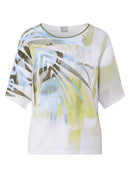 Tropic Glam Print Round Neck Jumper - Thyme